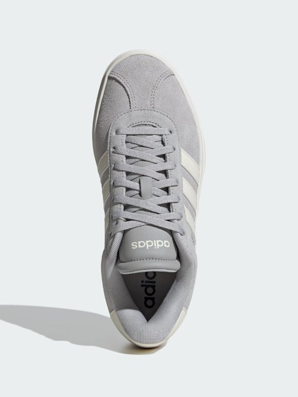 Women's Grey White Imported Vl Court Bold Lace-Up Rubber Soft Fit Sneaker Shoes - Picture 4 of 6